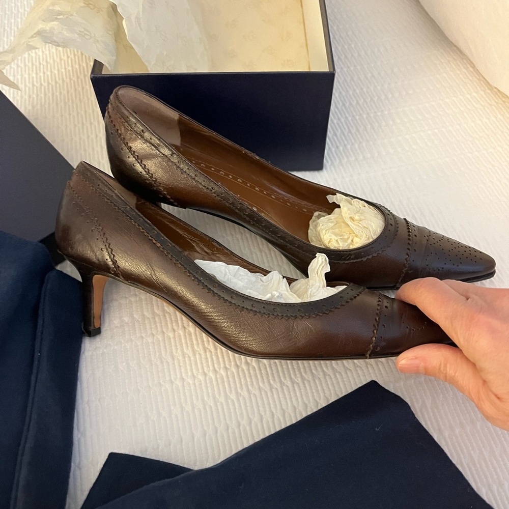 Brooks Brothers Women's Dark Brown Leather Heels